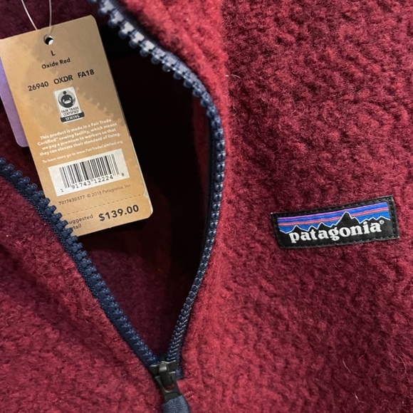 PATAGONIA Woolyester Fleece Oxide Red LARGE BRAND NEW - Picture 2 of 4